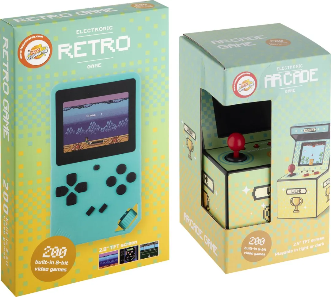 Toy Universe Retro Arcade Game 2-Pack - 200 Spellen - Blauw & Rood - afbeelding 6 van 6