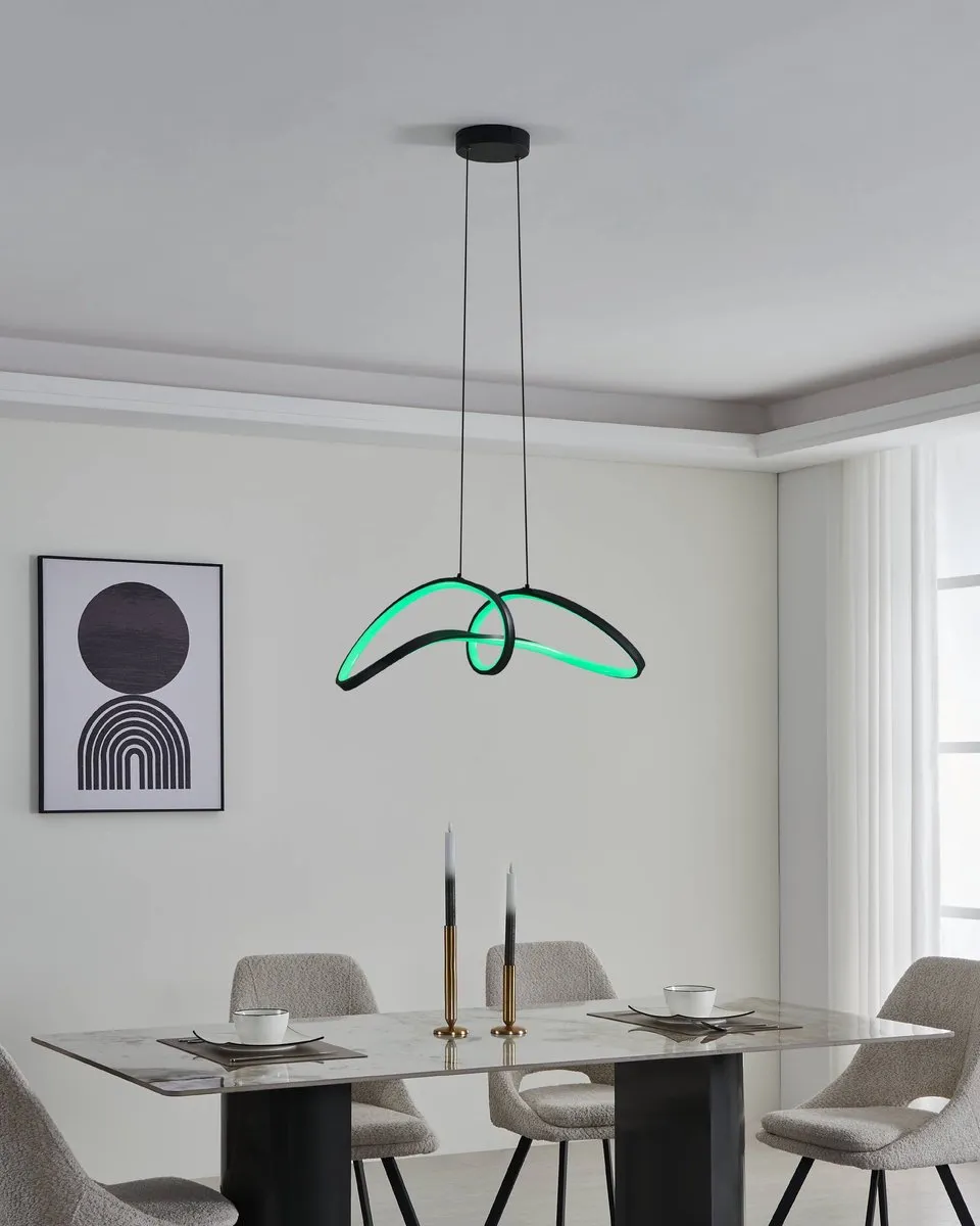 EGLO connect.z Calarossa-Z Smart Hanglamp - 70.5cm - Zwart/Wit