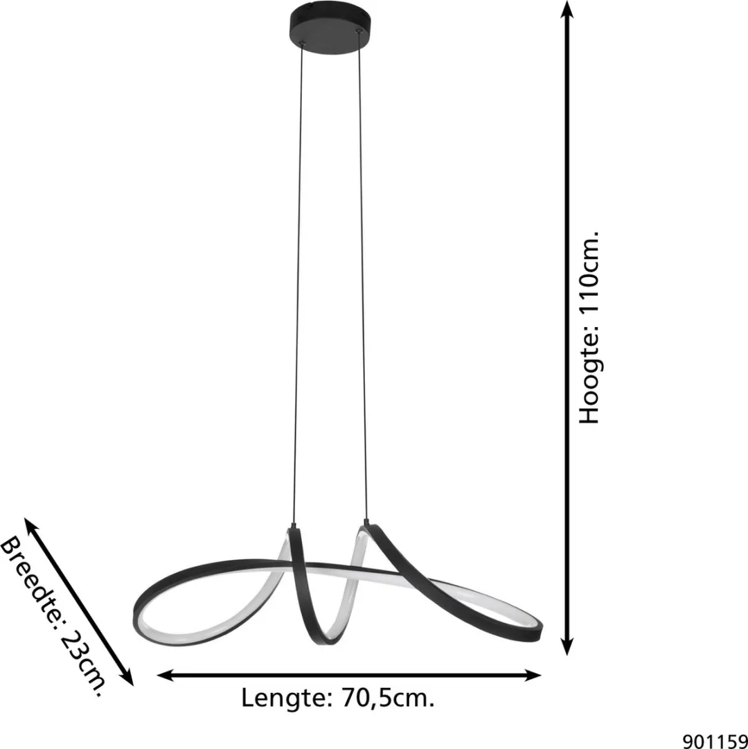 EGLO connect.z Calarossa-Z Smart Hanglamp - 70.5cm - Zwart/Wit