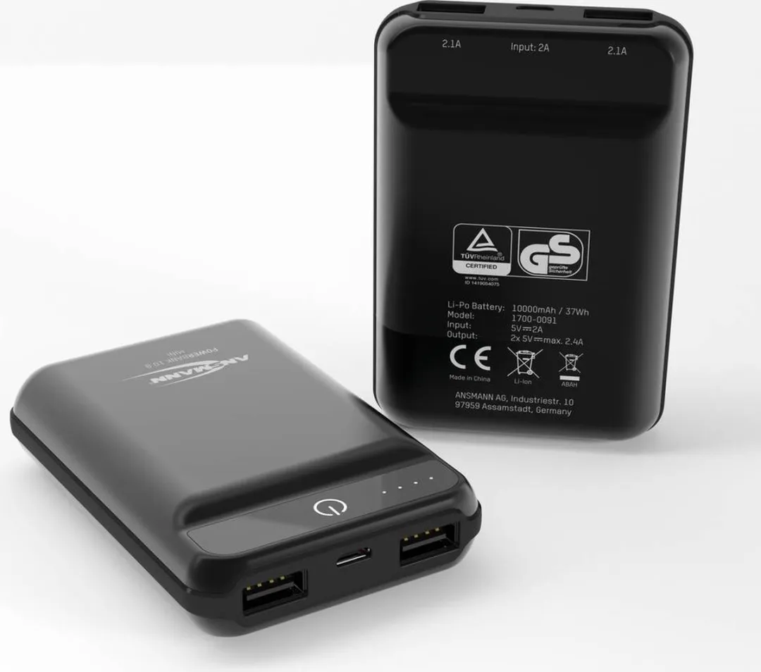 Ansmann Powerbank 10.8 mini 1700-0091 - 10.000mAh - 2 Poorten - Wit