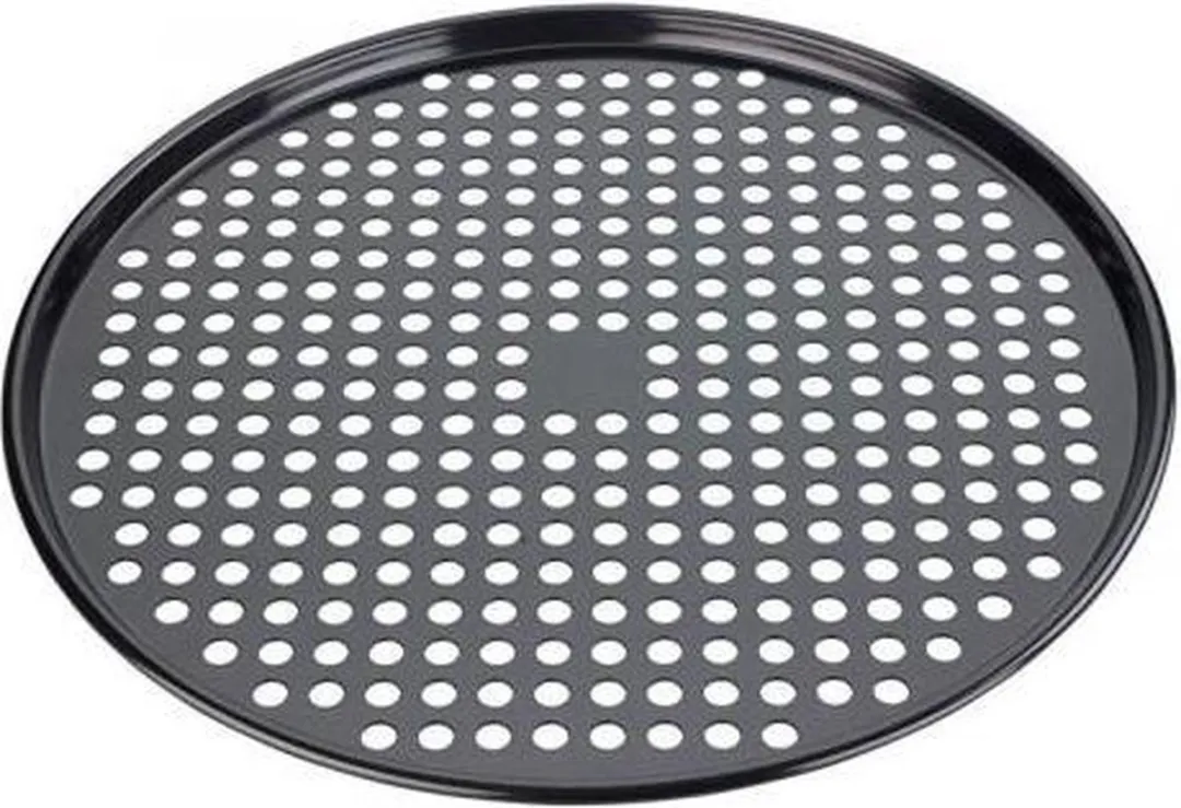 Cosy&Trendy Bakplaat Pizza M.gaatjes Zie1923p - 32,5x1,2cm - Zwart
