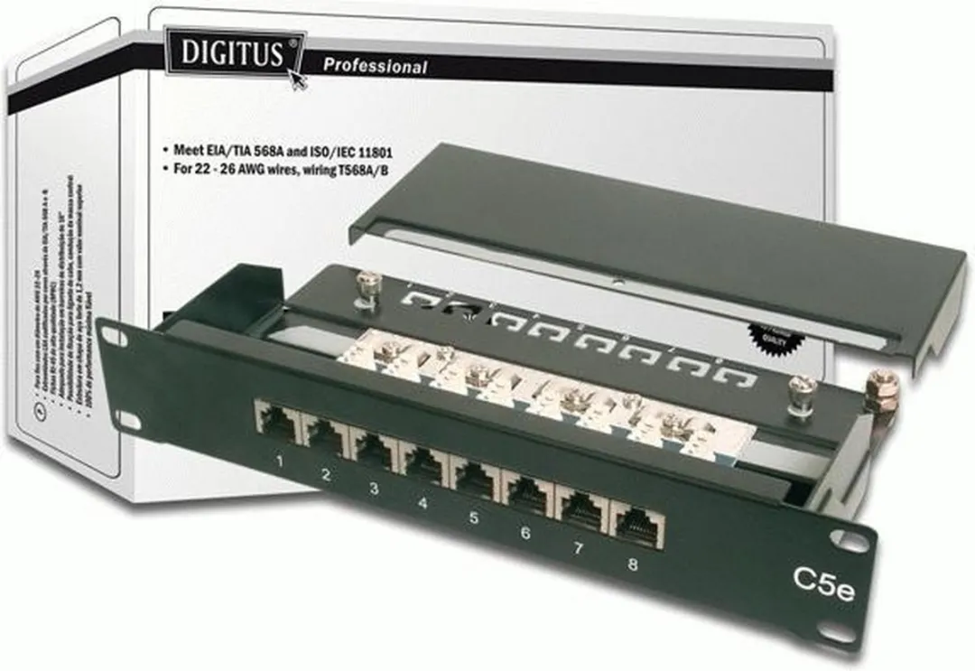 Digitus DN-91508S Patchpanel 10'' CAT 5e - 1U - Zwart