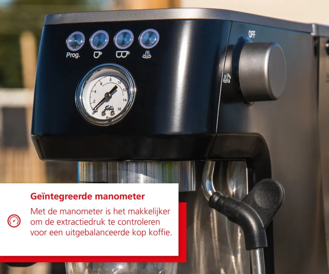 Solis Barista Perfetta Plus 1170 V2 Pistonmachine - Espressomachine - Koffiemachine met Bonen - Zwart