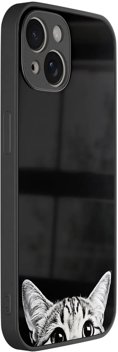 Casevibes iPhone 13 Hoesje - Kat Kiekeboe Print - Zwart