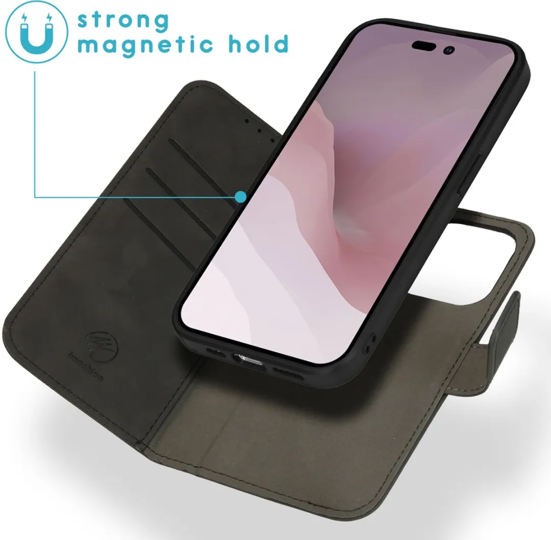 Imoshion Hoesje iPhone 14 Pro 2-in-1 Bookcase - 3 Pasjes - Zwart