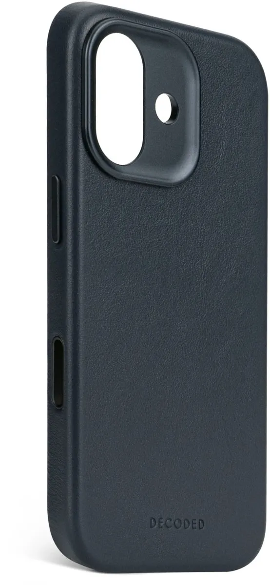 DECODED Leren Hoesje Geschikt voor iPhone 17 - Gemaakt van Premium ECCO Leer - Geschikt voor MagSafe - Navy Blauw