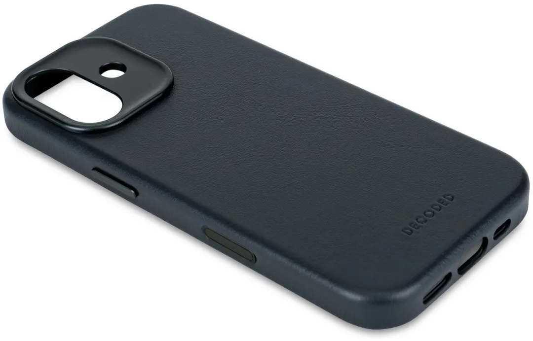 DECODED Leren Hoesje Geschikt voor iPhone 17 - Gemaakt van Premium ECCO Leer - Geschikt voor MagSafe - Navy Blauw