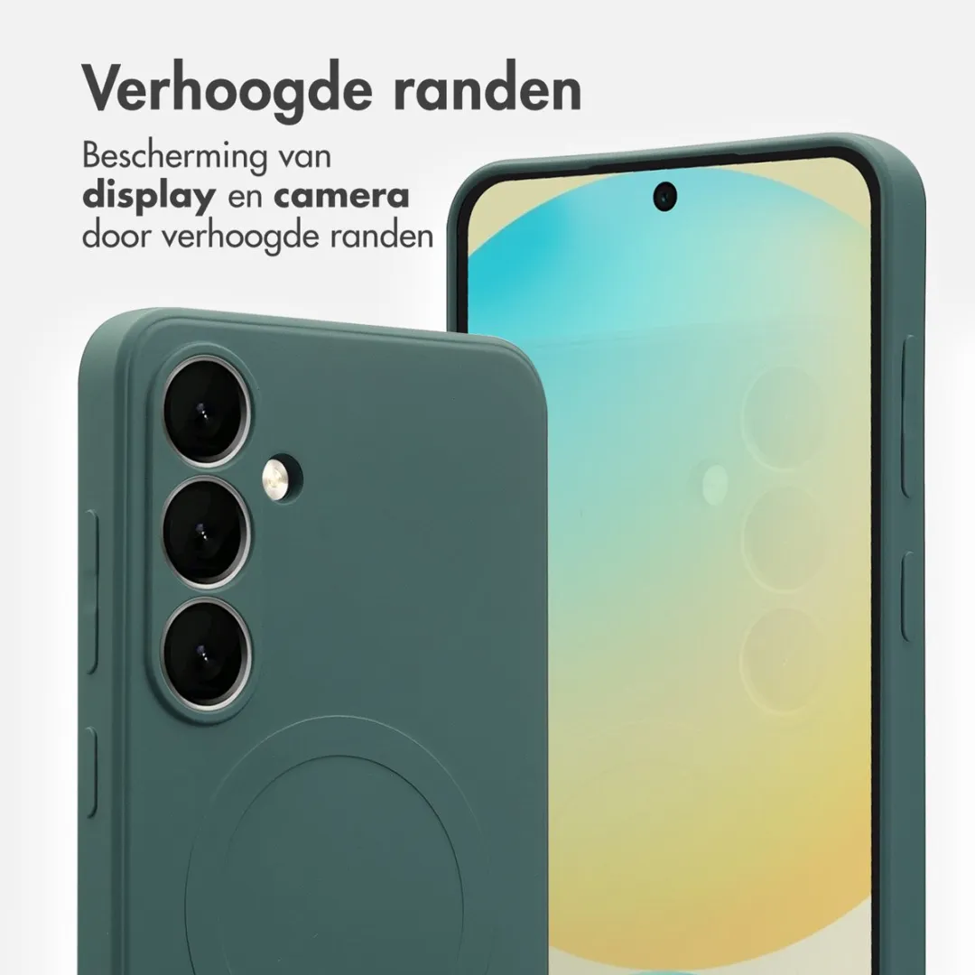 imoshiion Hoesje Samsung Galaxy S24 FE - Donkergroen - MagSafe