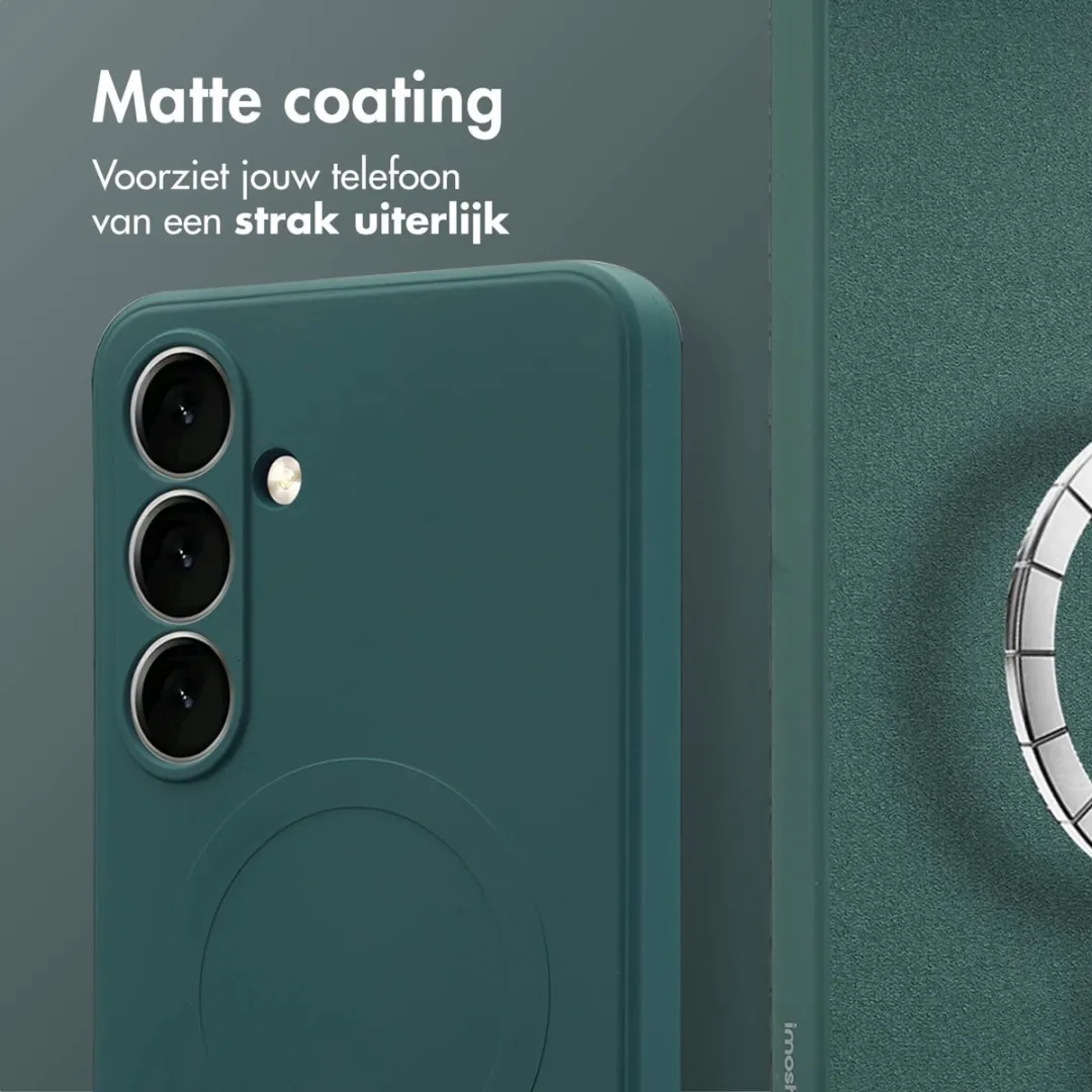 imoshiion Hoesje Samsung Galaxy S24 FE - Donkergroen - MagSafe