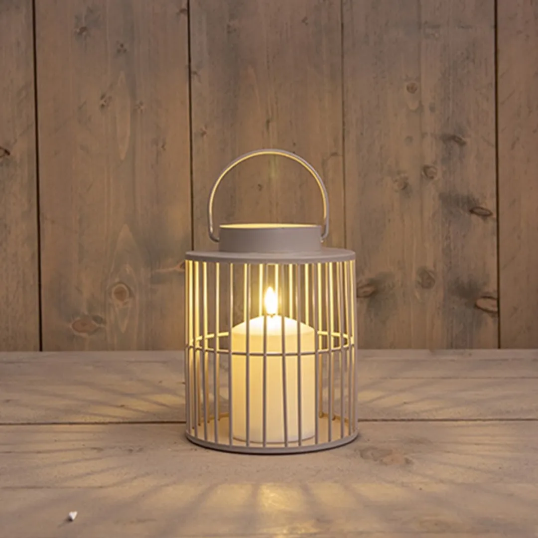 Anna's Collection Windlicht Lantaarn 2x - 15x18cm - Beige