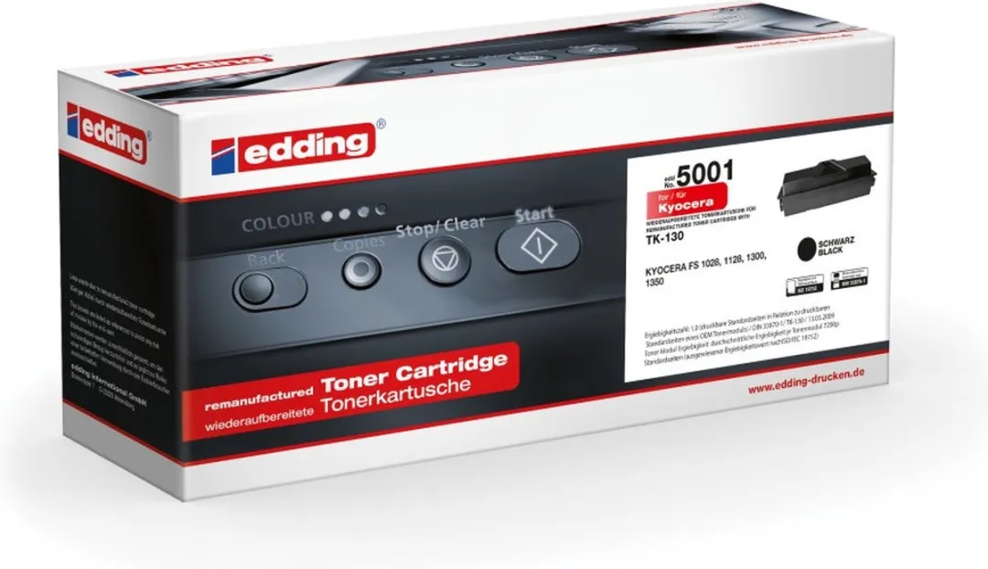 edding Toner TK-130 Kyocera - Zwart - afbeelding 2 van 2
