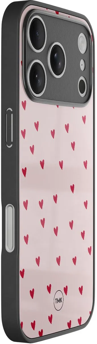 Casevibes iPhone 17 Pro Hoesje Hartjes - Zwart - A/i17P/glas/021
