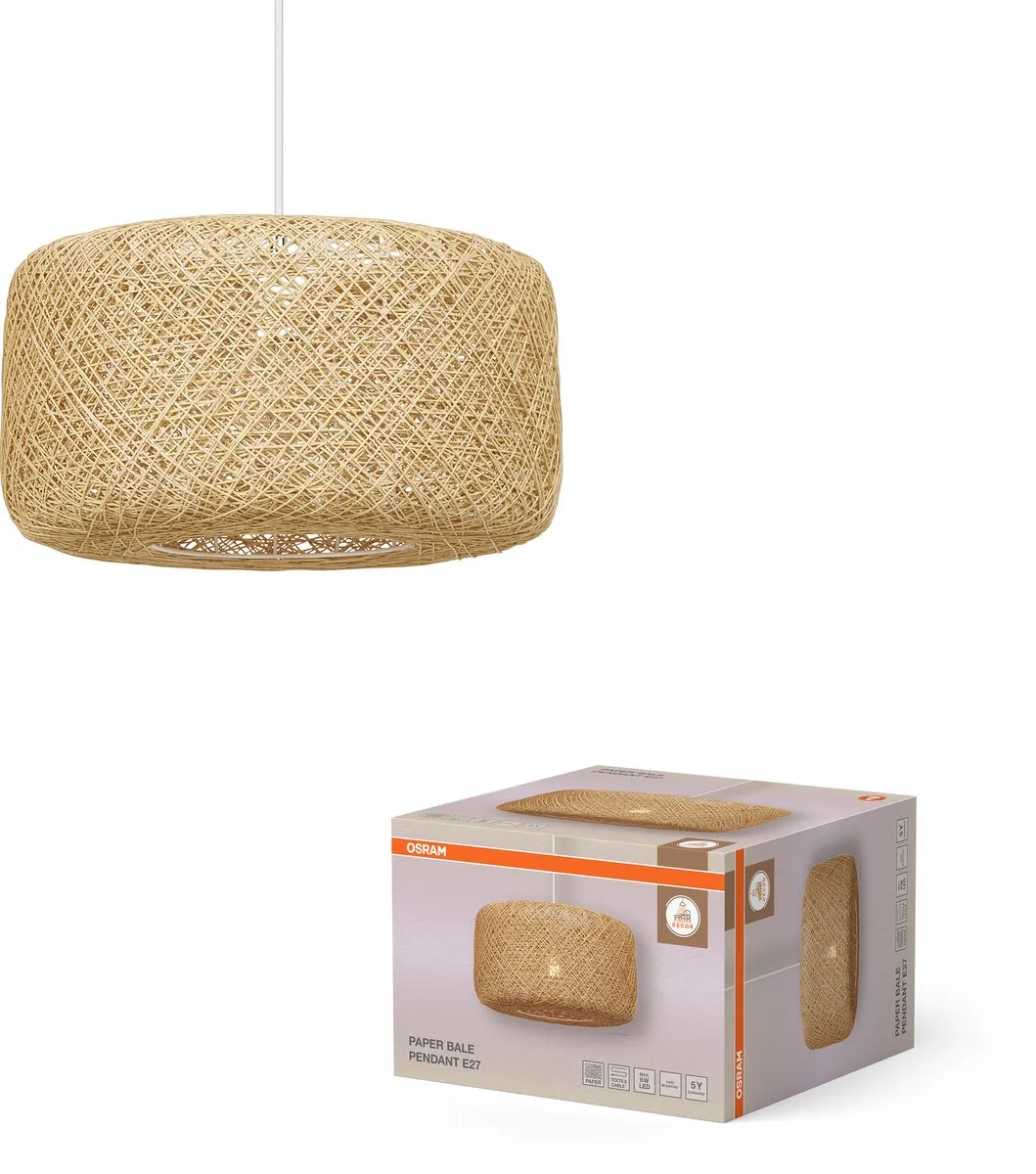 Osram Decor Paper Bale Hanglamp - 400mm - Beige - afbeelding 3 van 6