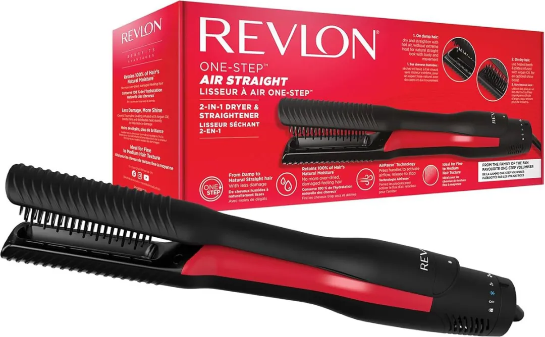 Revlon RVDR5330E One-Step Air Straight - 2-in-1 Föhn & Stijltang - Zwart