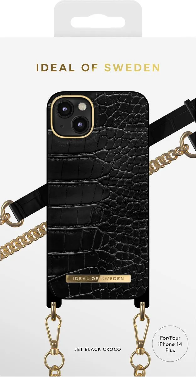 iDeal of Sweden iPhone 14 Plus Necklace Case Jet Black Croco - IDNCSS20-I2267-207