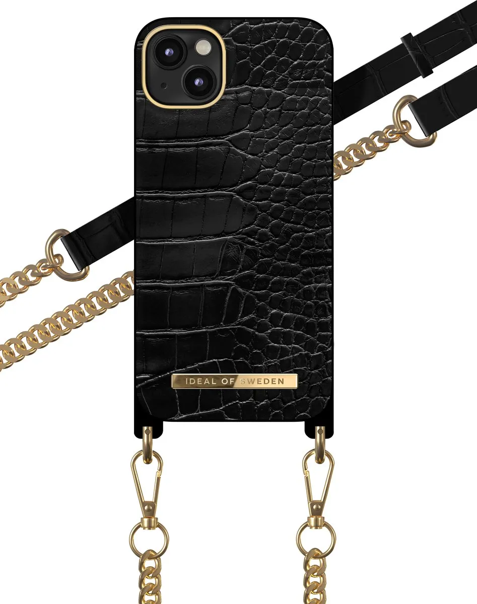 iDeal of Sweden iPhone 14 Plus Necklace Case Jet Black Croco - IDNCSS20-I2267-207
