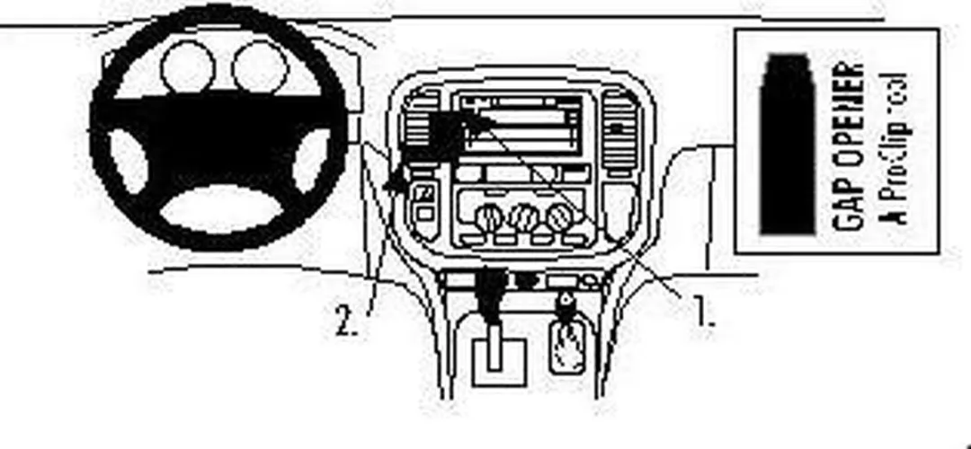 Brodit ProClip 852643 Toyota LandCruiser 100 Center Mount - Zwart - afbeelding 2 van 2