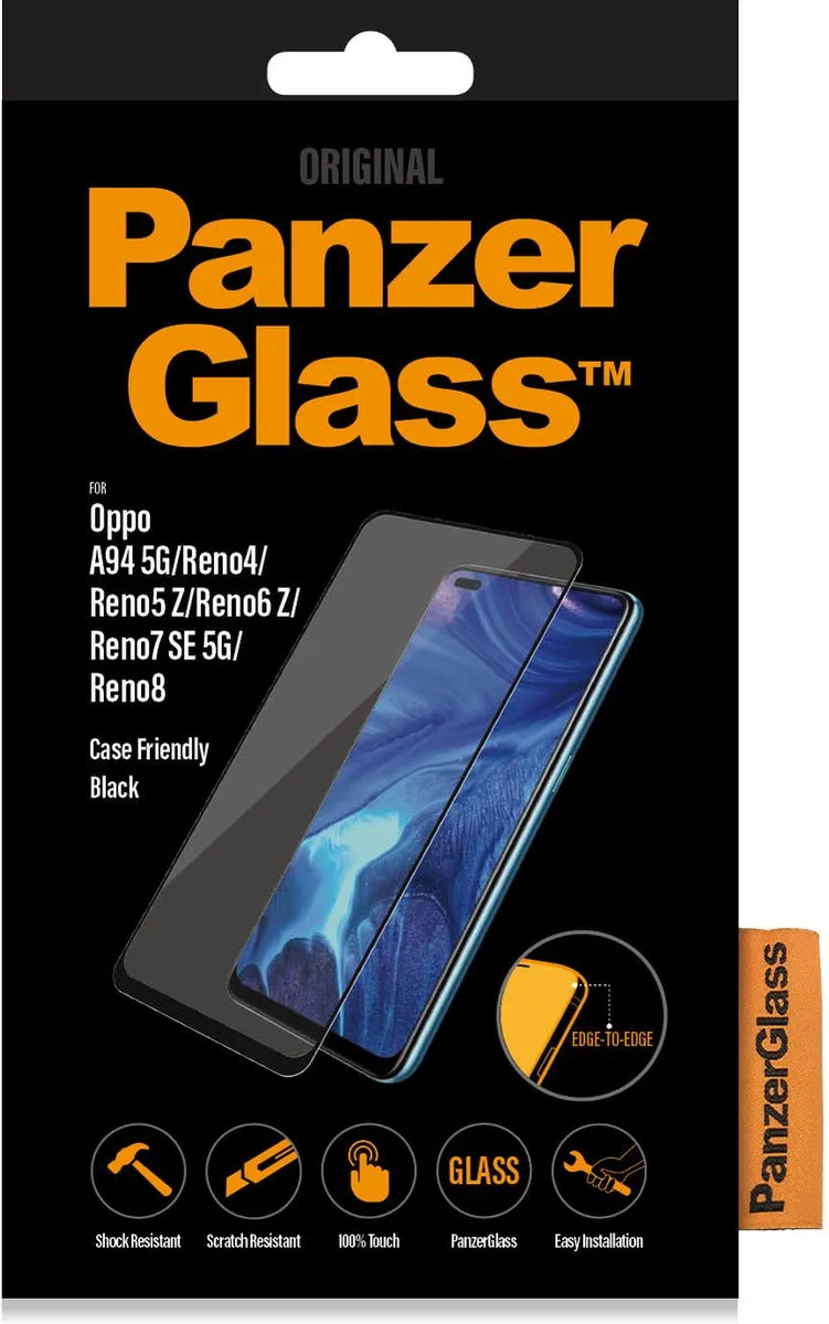 PanzerGlass PZ-7074 Screenprotector OPPO A94 5G - Zwart