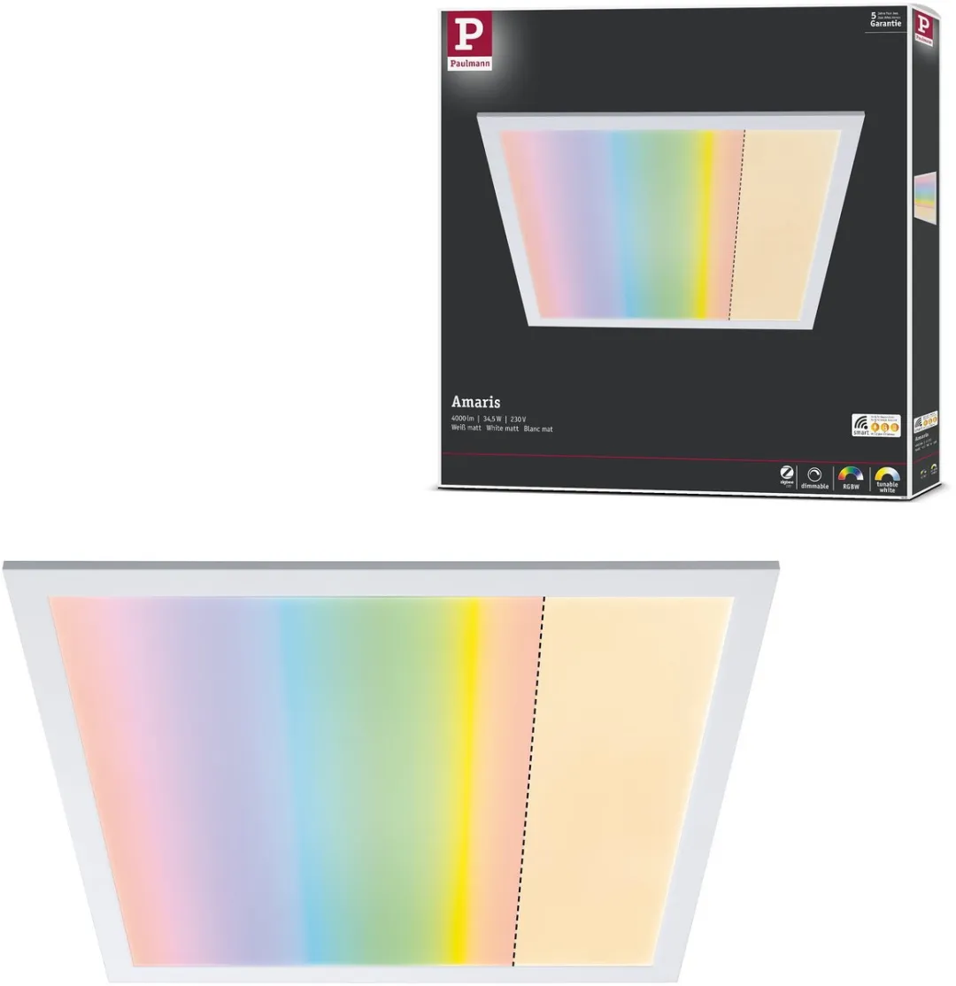 Paulmann LED-paneel Amaris Zigbee 3.0 RGBW+ Wit 595x595mm 35W