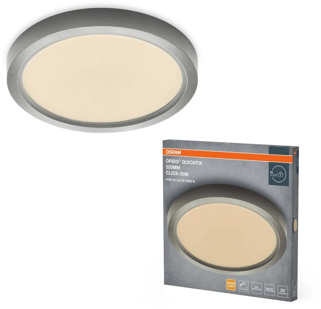 Osram Orbis Quickfix LED Plafondlamp 24W 3000K - 320mm - Zilver