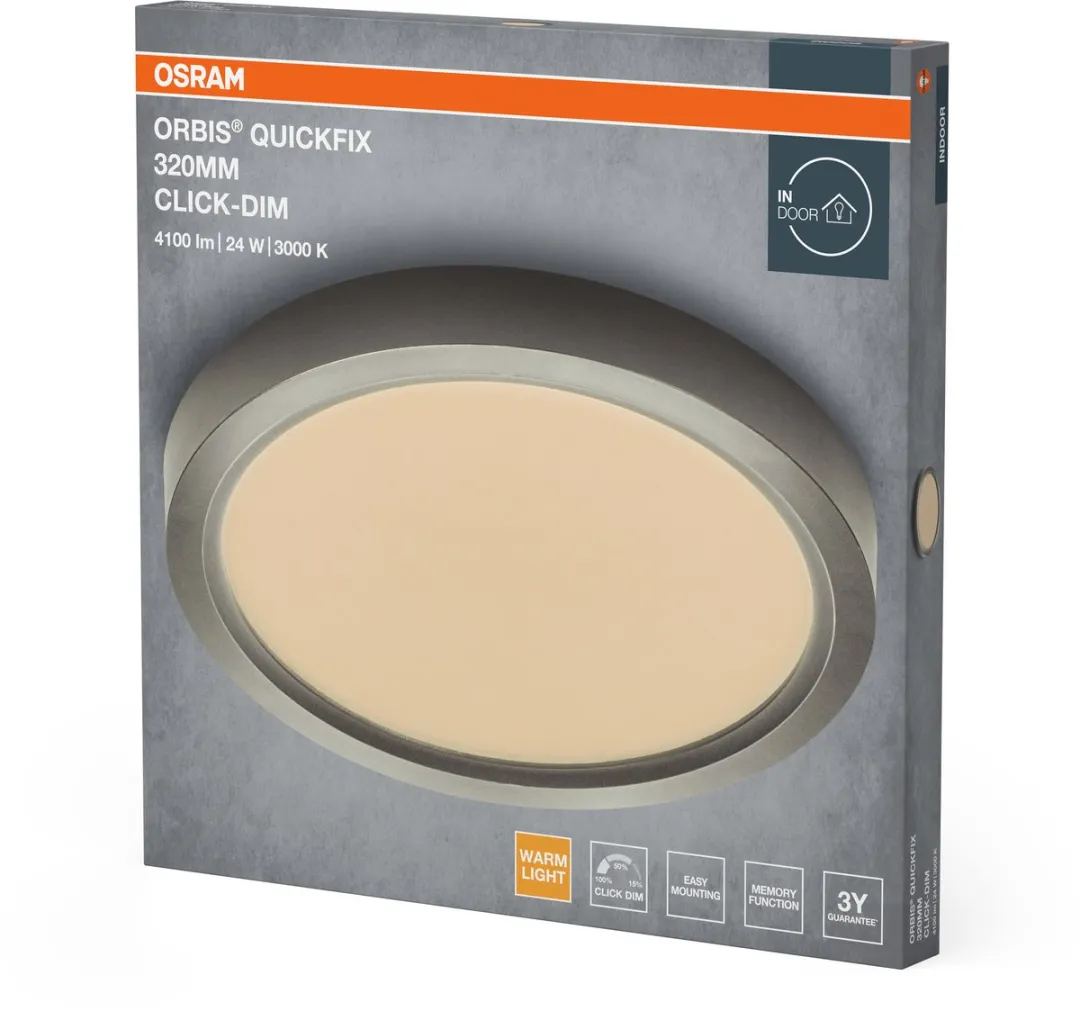 Osram Orbis Quickfix LED Plafondlamp 24W 3000K - 320mm - Zilver