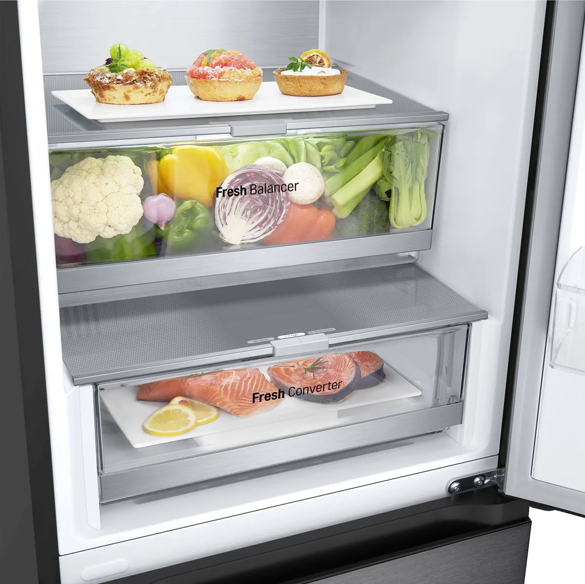 LG GBV7280AEV Vrijstaand Koelkast 387L - 2 Groentelades