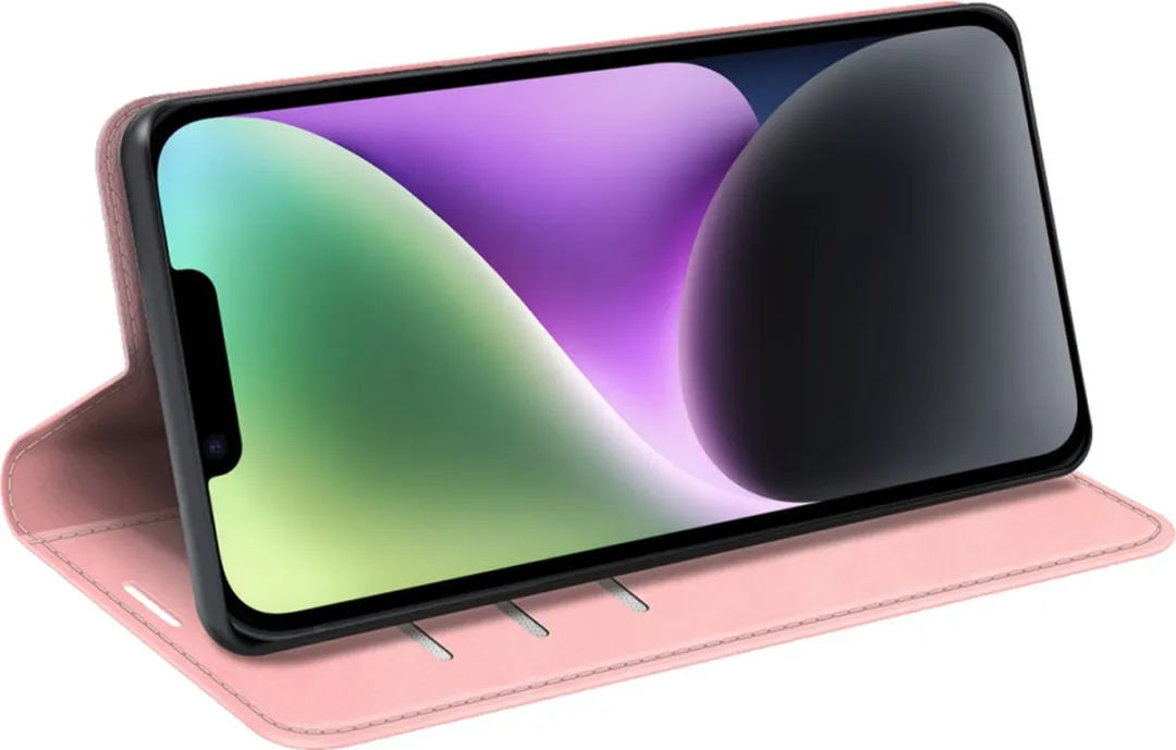 Just in Case Cazy iPhone 14 Plus Hoesje Roze - 4 Pasjes