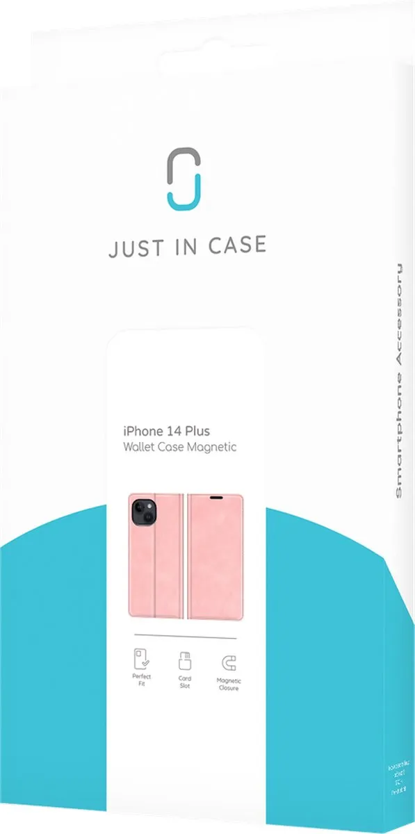 Just in Case Cazy iPhone 14 Plus Hoesje Roze - 4 Pasjes