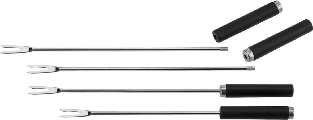 Unold Gourmetstel 8 fonduevorkjes, 8 pannen, Anti-aanbaklaag, Traploze temperatuurregeling RVS, Zwart
