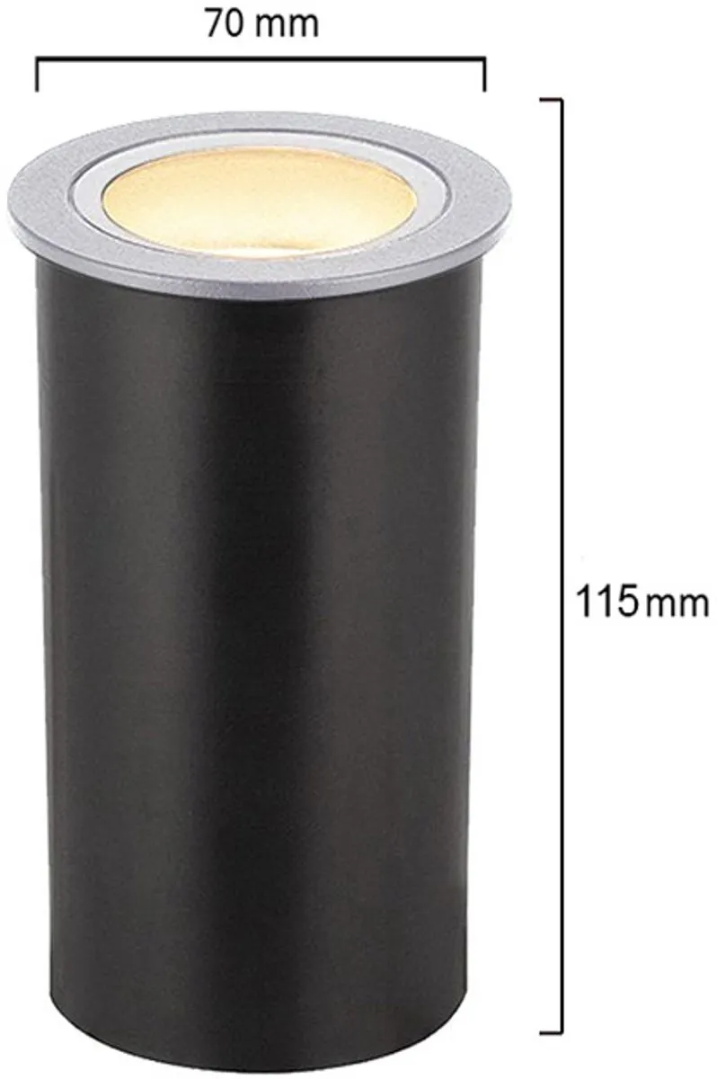 Lybardo Grondspot Buiten GU10 - 1 Lichtpunt 7cm Zwart