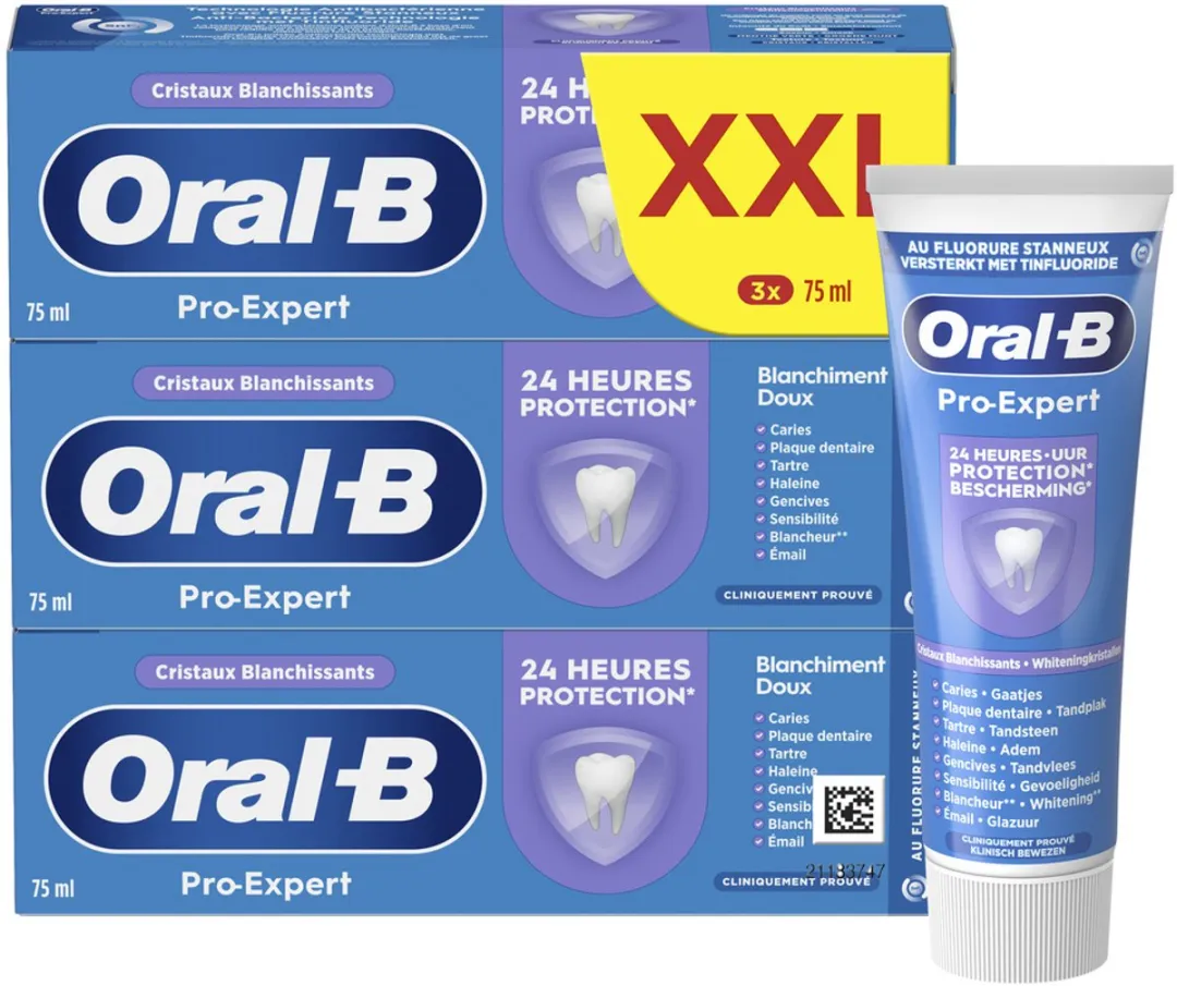 Oral-B Pro-Expert Zachte Whitening Tandpasta 225ml - 3 Stuks