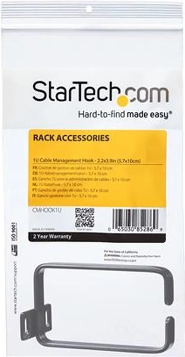 Startech CMHOOK1U Open Ring - Zwart - afbeelding 6 van 6