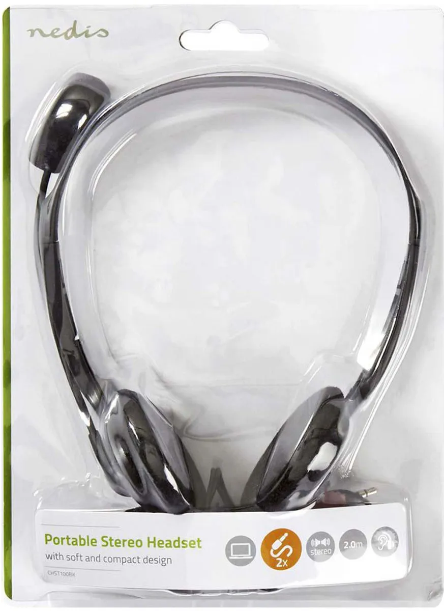 Nedis PC-Headset CHST100BK - On-Ear - Stereo - Zwart