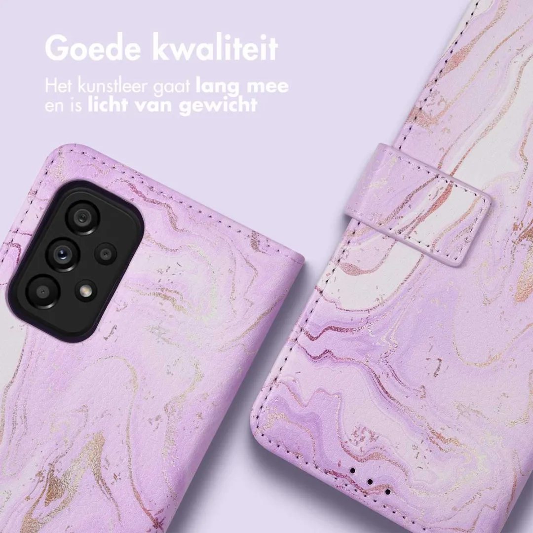Imoshion Samsung Galaxy A53 Hoesje Purple Marble - 3 Pasjes
