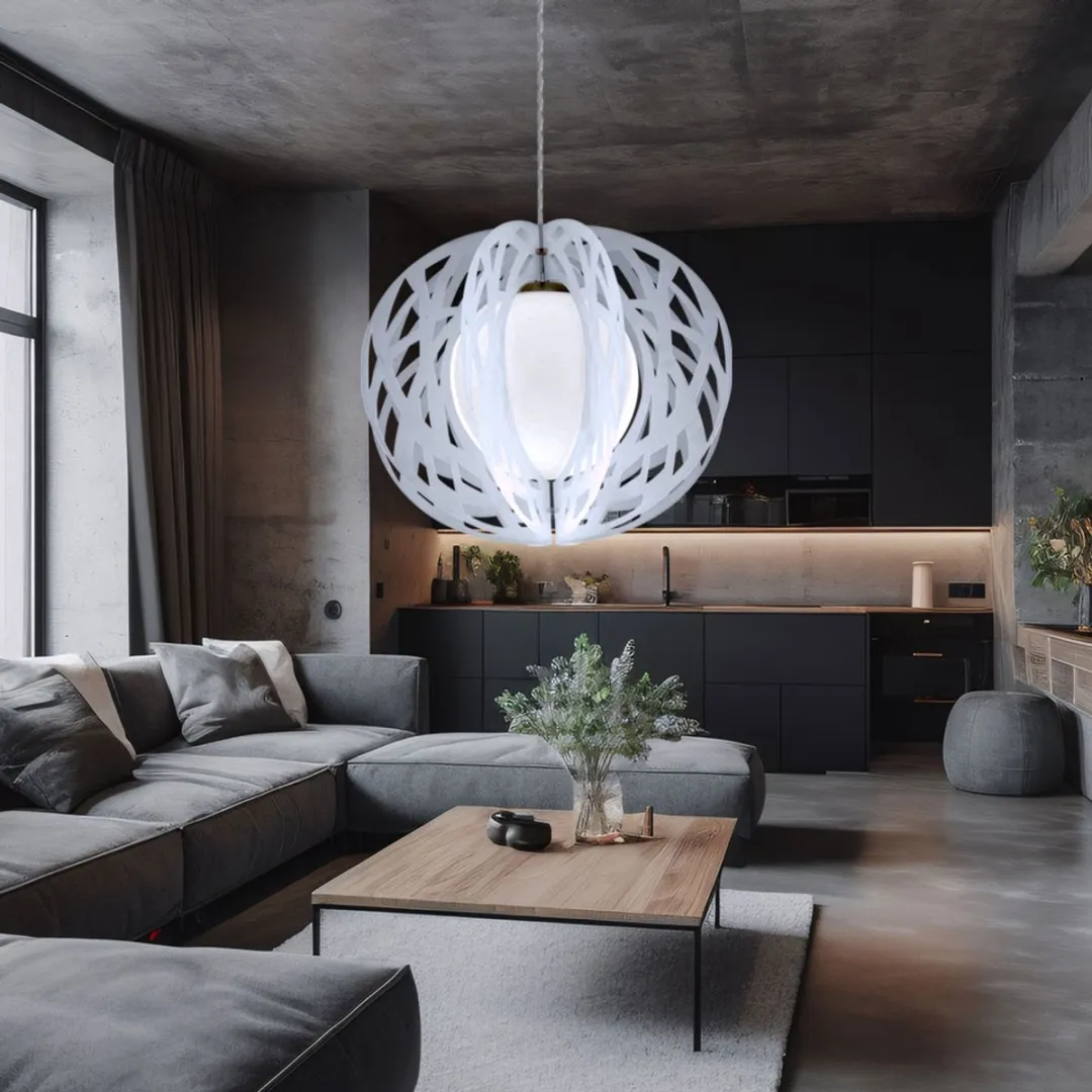 Eglo Forca Hanglamp 1 Licht 60W - Nikkel Mat Ø400mm - afbeelding 6 van 6