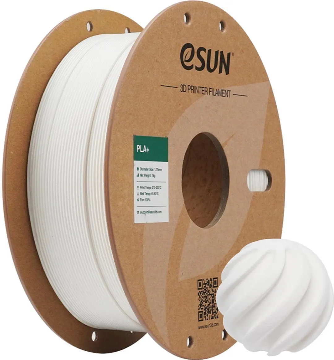 ESUN PLA+ Filament 1.75mm Melkwit 1kg