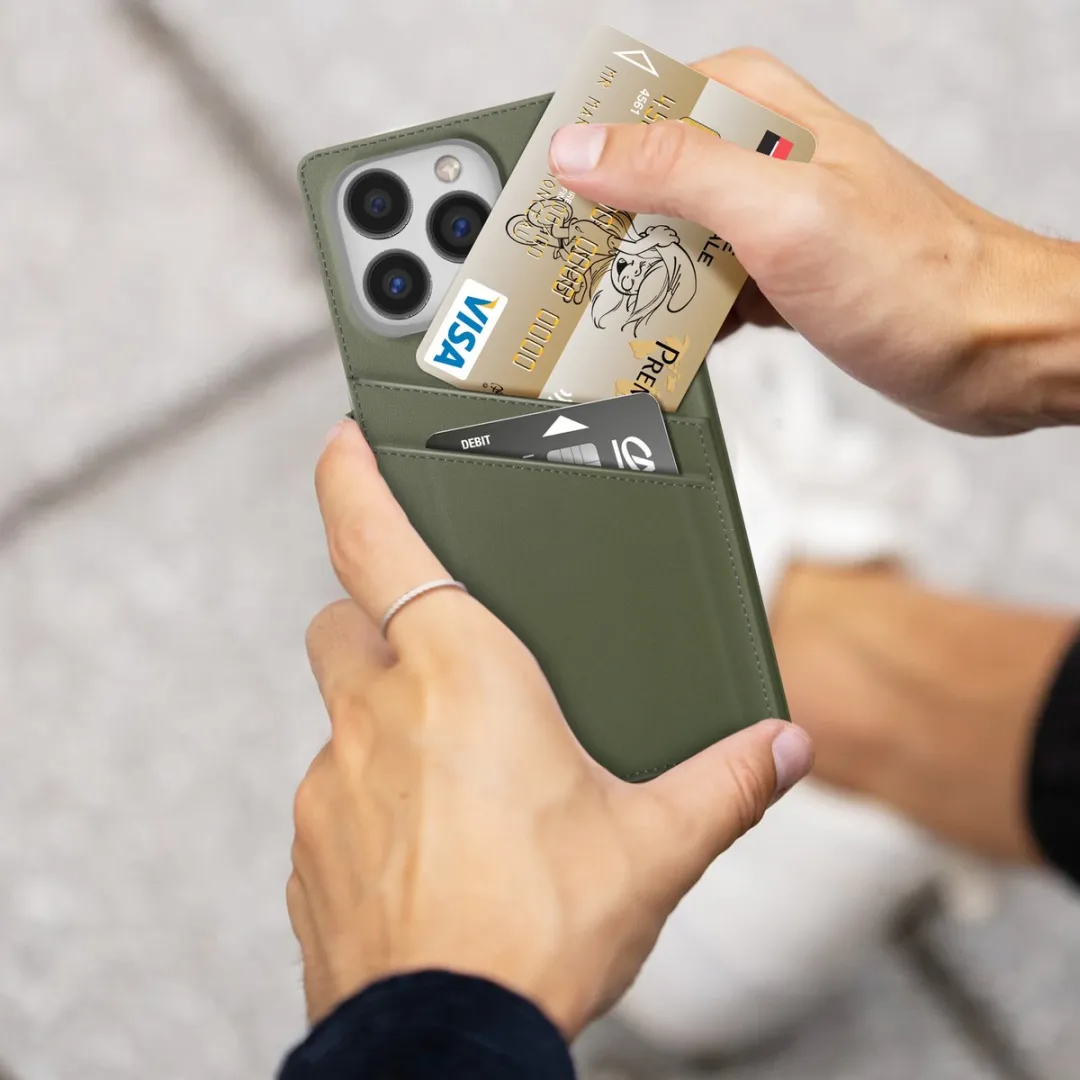 iDeal of Sweden Atelier Wallet iPhone 13 Pro - 3 Pasjes - Intense Khaki - afbeelding 6 van 6