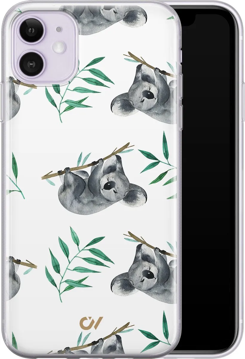 Casevibes Hoesje iPhone 11 Koala Print - Wit - A/11/UV/058