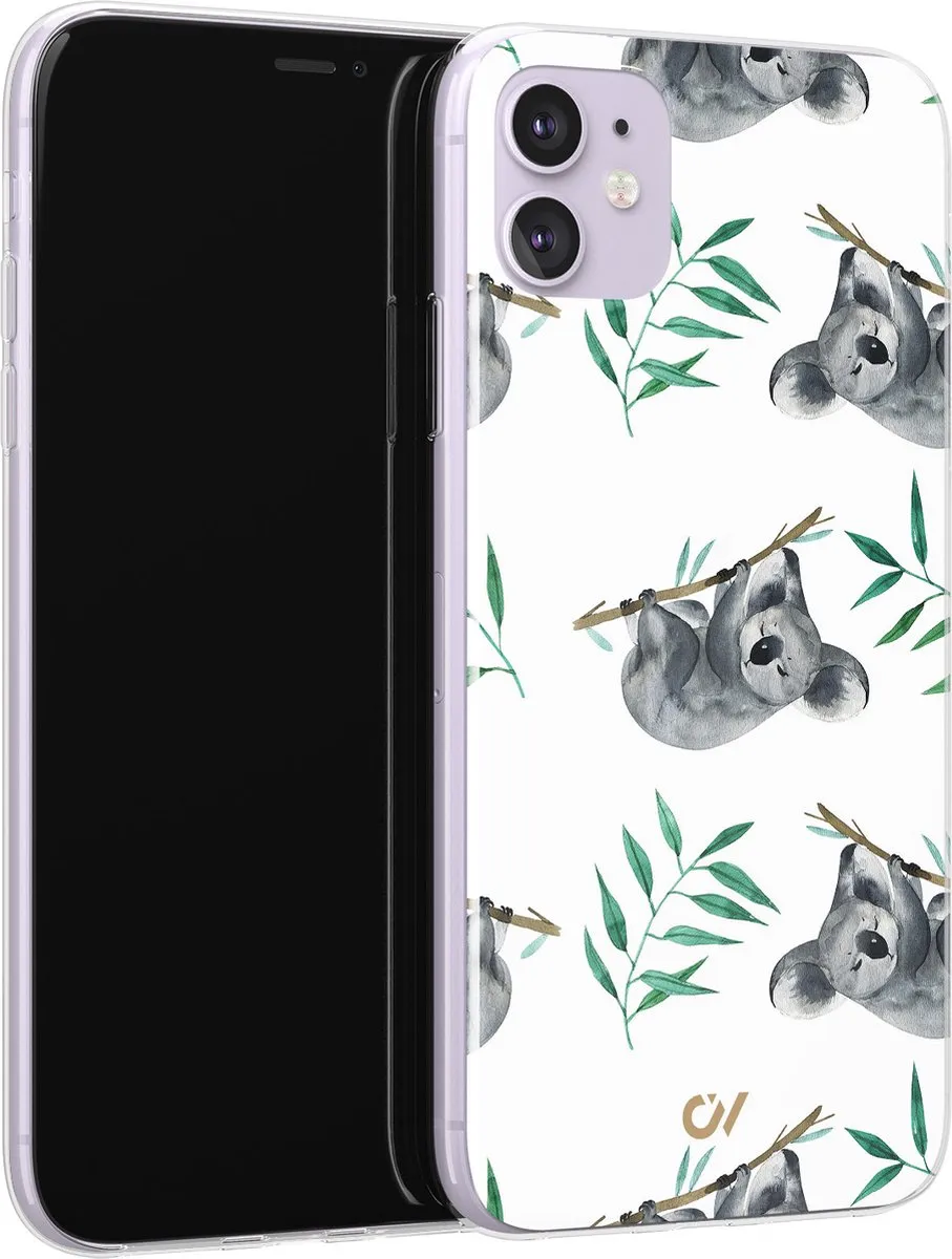 Casevibes Hoesje iPhone 11 Koala Print - Wit - A/11/UV/058