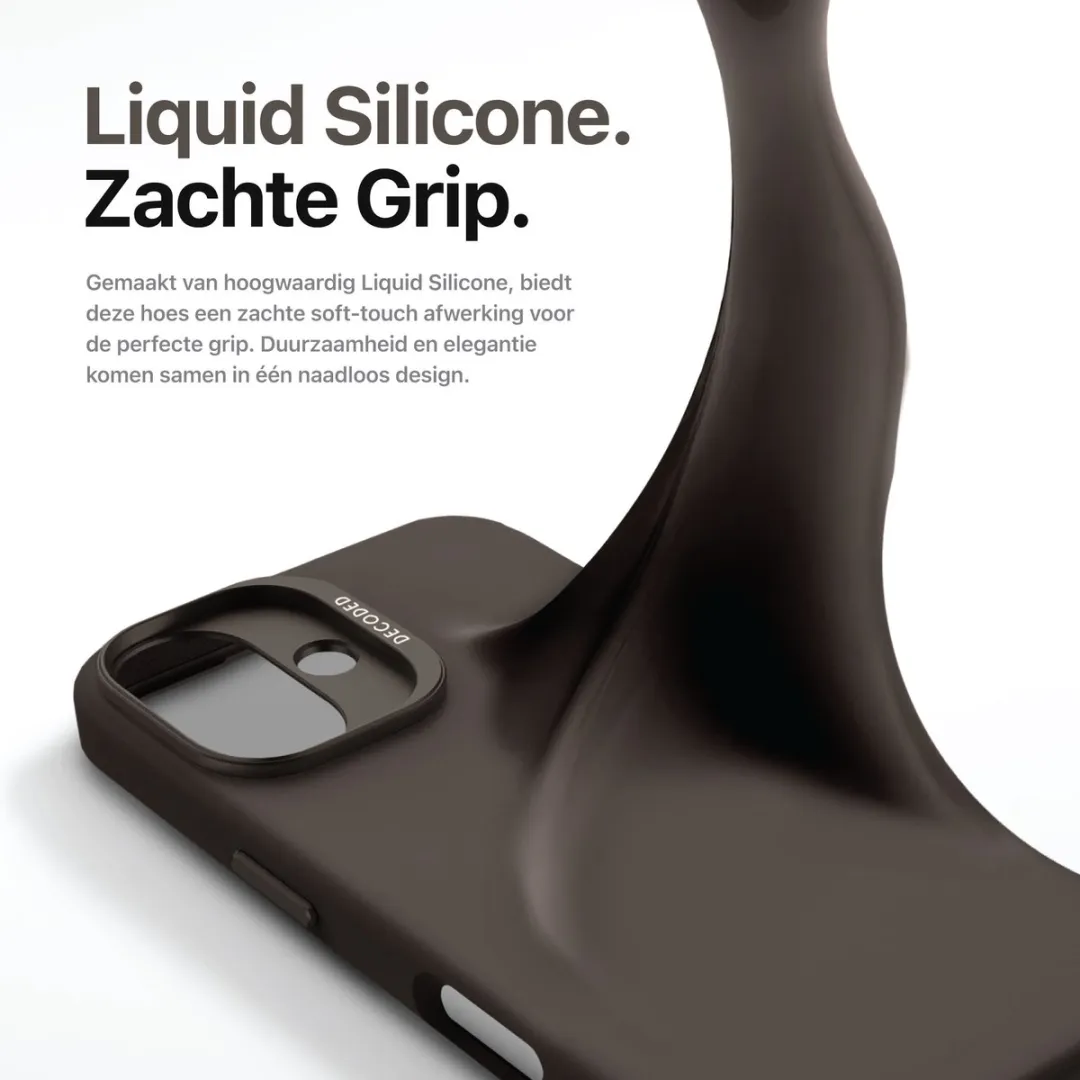 Decoded Siliconen Hoesje iPhone 16 - Phantom Zwart - MagSafe