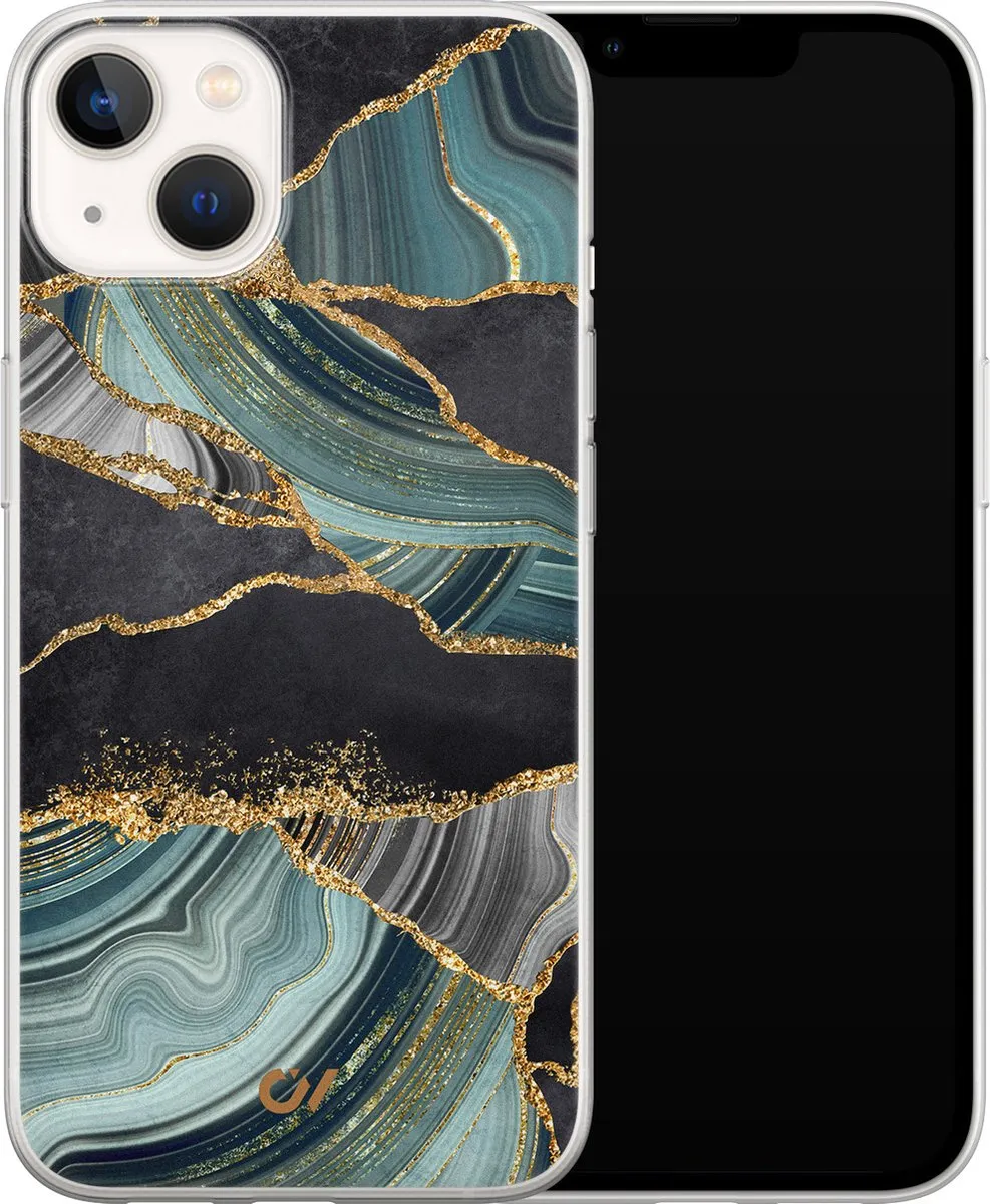 Casevibes iPhone 13 Hoesje A/13/UV/036 - Marble Jade Stone