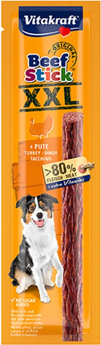 Vitakraft Beef Stick XXL Kalkoen - 15x30g