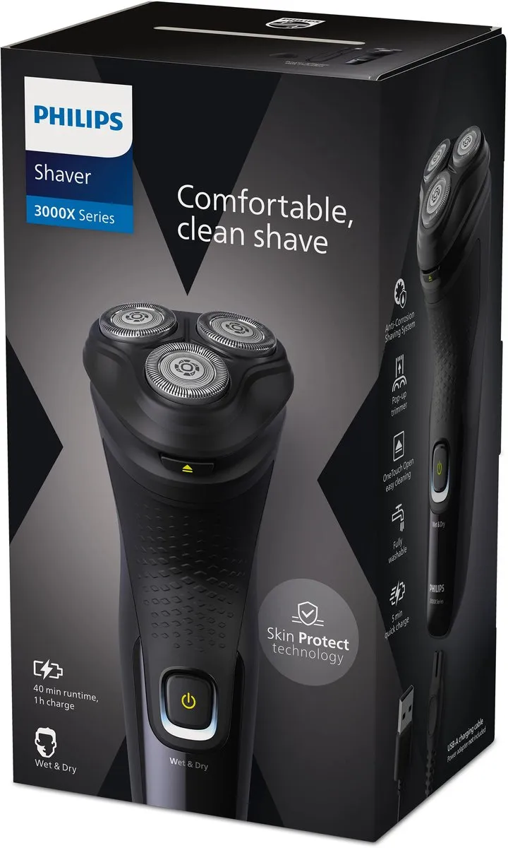Philips X3021/00 scheerapparaat Roterend scheerapparaat Trimmer Zwart
