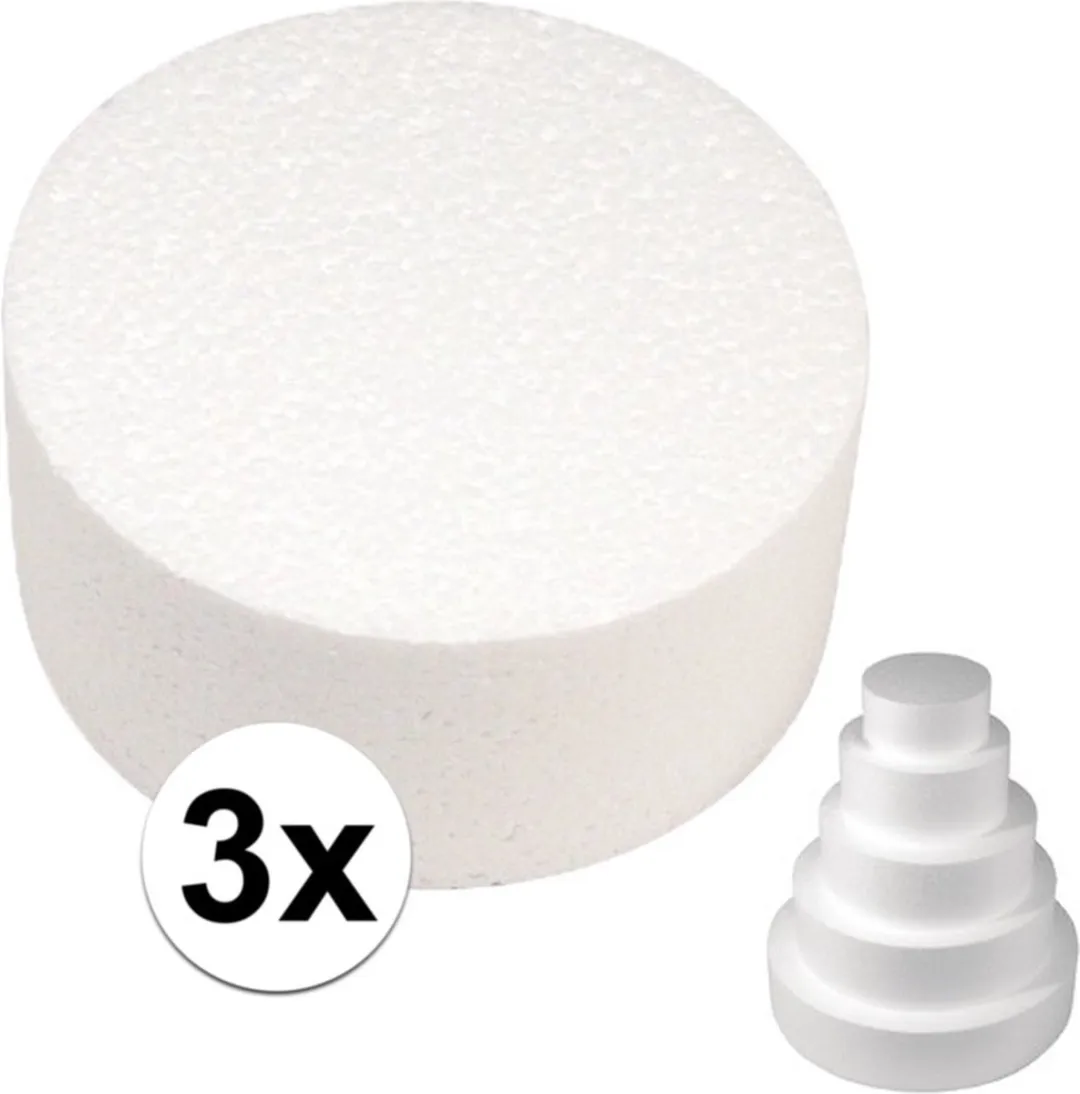 Rayher Piepschuim Schijven - 3 Stuks - 25cm x 7cm Wit