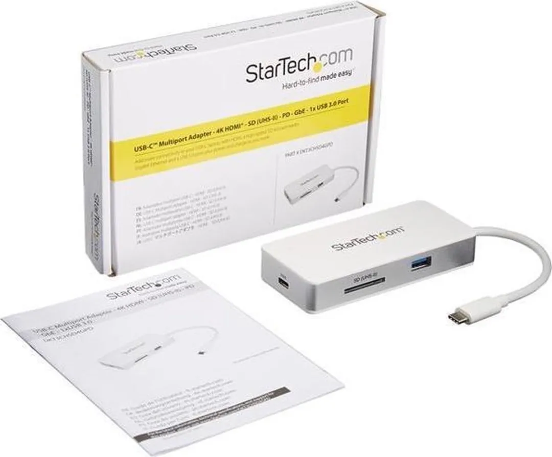 Startech DKT3CHSD4GPD USB-C 4-in1 Adapter - 100W PD - 4K HDMI - GbE - SD UHS-II - afbeelding 6 van 6