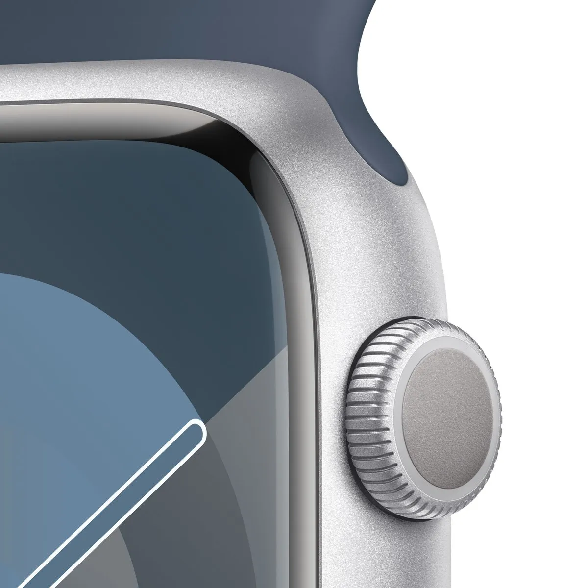 Apple Watch Series 9 45mm Zilver - Blauwe Band