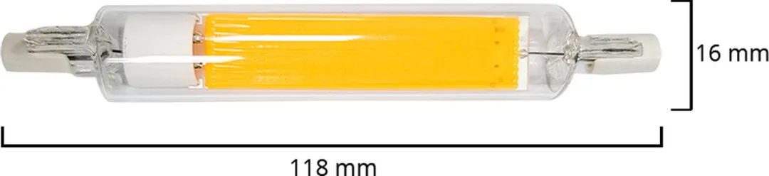 Lybardo - R7s LED staaflamp - 118 mm - 7.5W - 3000K modern Warmwit Licht