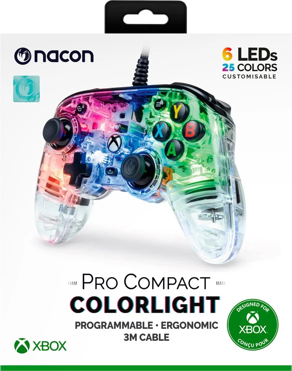 Nacon Pro Compact Controller Xbox Series X|S - Transparant RGB