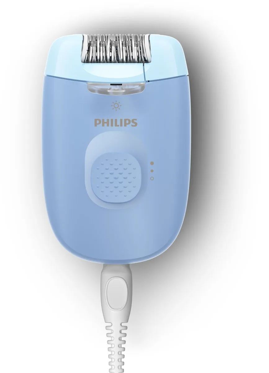 Philips Series 4000 Epilator en scheerapparaat - langdurig haarvrij - Blauw - Met snoer en LED lamp - BRE247/00