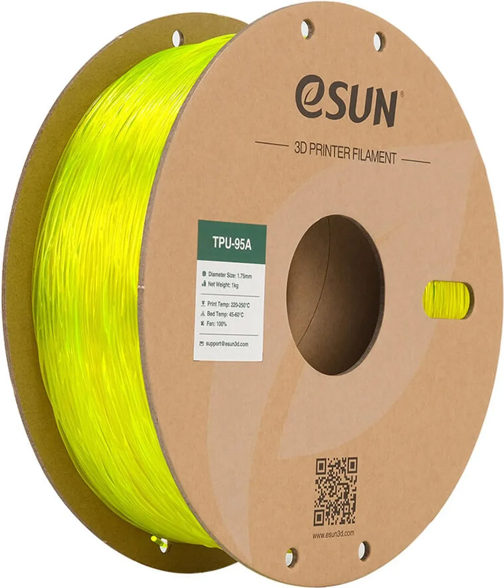 ESUN eTPU-95A Filament 1.75mm Transparant Geel 1kg
